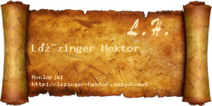 Lézinger Hektor névjegykártya